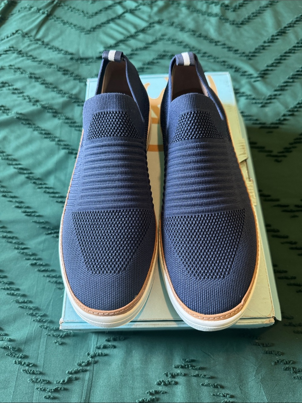 Life Stride Women's Slip-On Knit Sneakers in Navy Blue